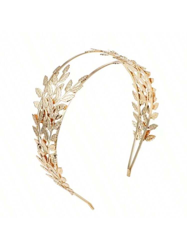 Bandeau Diadème Doré Feuilles - Style Déesse Grecque - Pour Mariage, Fête Ou Déguisement