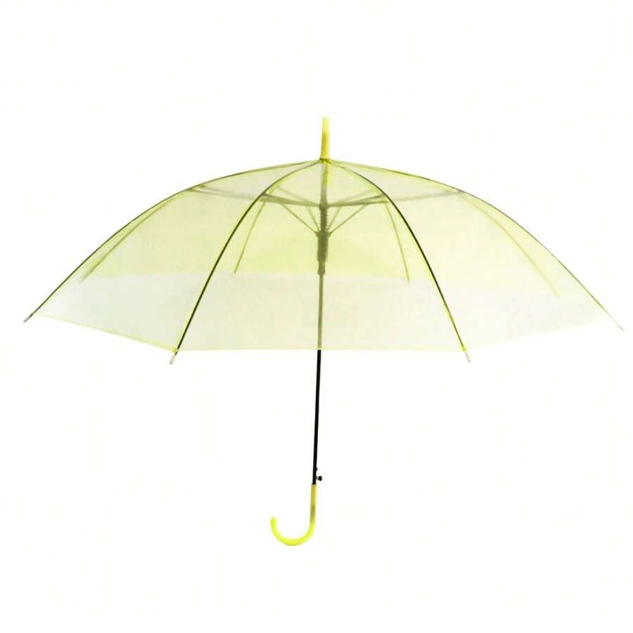 Sombrilla Paraguas Transparente De Colores Alta Calidad Respetuosa Con El Medio Ambiente Duradera y Resistente Para Usar. - Amarillo - Ver 1