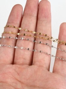 Cadena de labios de acero inoxidable de 2 metros de moda para crear tus propios collares, brazaletes y joyas de cadena clavícula - cadena - Ver 4