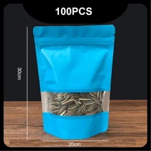 100入組彩色窗口自封袋，具鋁箔和封口夾，可用於包裝零食、茶和禮品，適用於禮品袋派對廚房 - 多色 - 查看 35