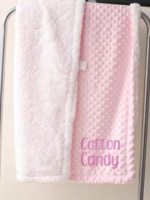 Personalized Baby Blanket, Made Of Rose Pink Nora Minky Fabric, Available In Minky Polka Dot Color. A Perfect Gift For Newborn Girls, A Baby Party Present, Or An Embroidered Baby Blanket. - Multicolor - View 6