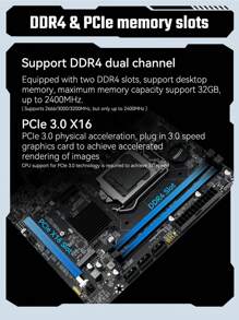 MACHINIST H110 Motherboard Supports LGA 1151 Intel Core CPU DDR4 RAM And M.2 NVME SDD VGA - Black - View 3