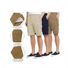 Pantalones cortos para hombre - Negro - Azul marino - Madera - Ver 2