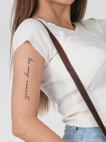 1pc Washable Temporary Tattoo Sticker With Personalized Fancy Font Letters Suitable For Men And Women