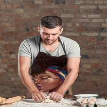 1pc  Girl Pattern Apron, Unisex Cooking Apron With Pocket, Household Cleaning Apron - Multicolor - View 6