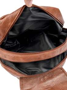 Mochilas de cuero suave para mujer 2024, bolsos de hombro vintage femeninos, bolsos casuales de viaje para damas, mochila escolar S - Marrón - Ver 8