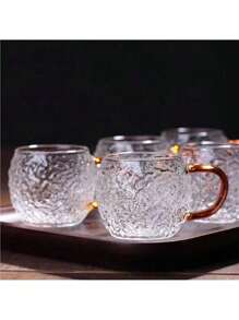 12/6/4/2 件玻璃玫瑰功夫茶杯，容量 120 毫升，耐热，适用于厨房、客厅、办公室、聚会、礼物 - 無色 - 查看 4