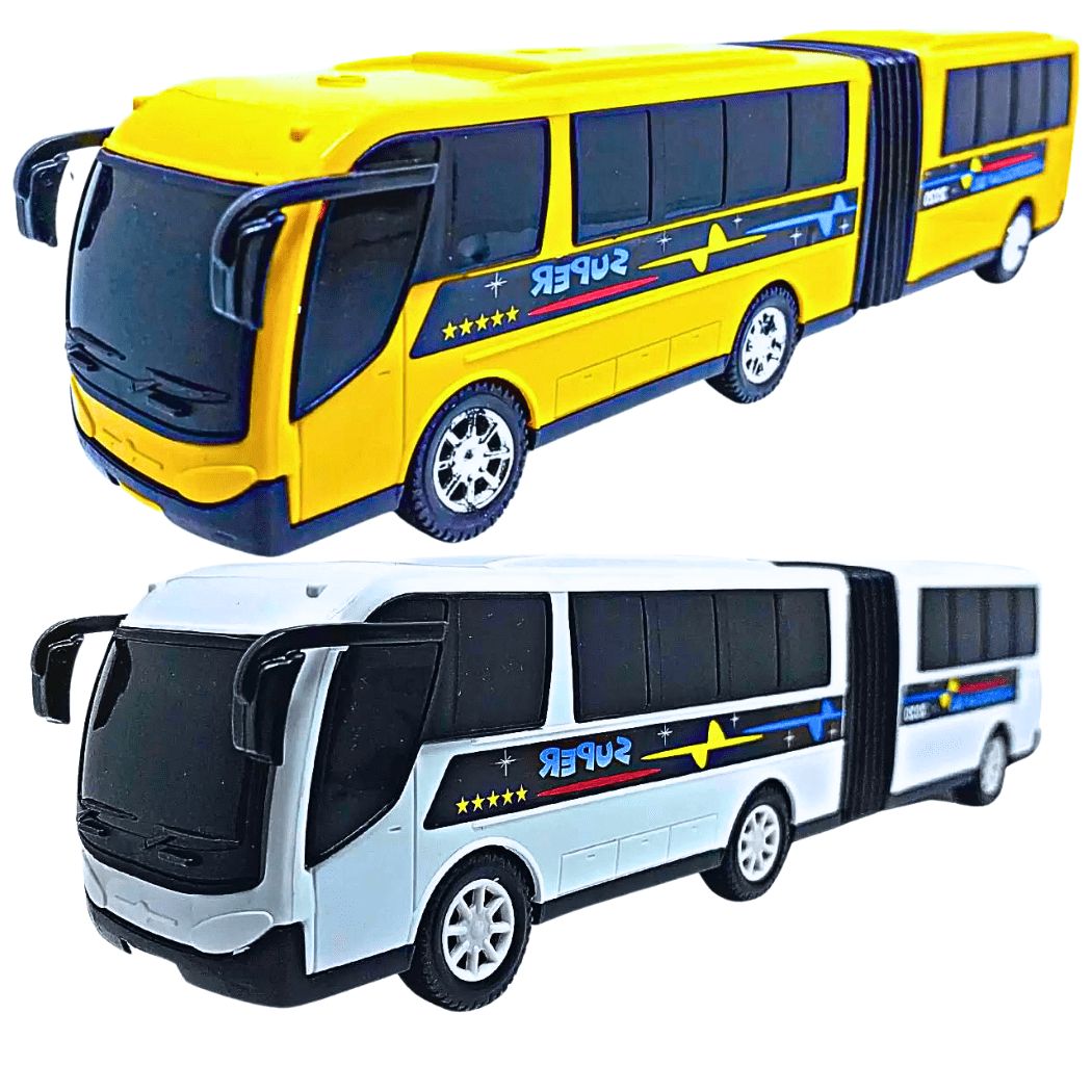 Kit 2 Ônibus De Brinquedo Sanfonado Grande Articulado Metropolitano Onibus Infantil Carrinho