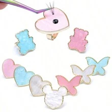 1入組睫毛延伸亞麻膠環托架假睫毛樹脂石膠片指甲彩色梳妝台化妝工具 - 彩色 - 查看 3