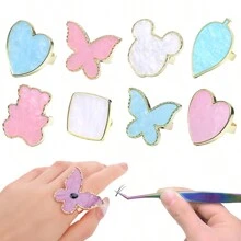 1入組睫毛延伸亞麻膠環托架假睫毛樹脂石膠片指甲彩色梳妝台化妝工具 - 彩色 - 查看 1