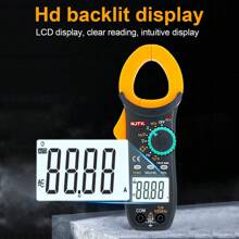NJTY 3266 Clamp Meter 4000 Counts Auto-Ranging Current Ammeter Hertz Ohm NCV Voltage Capacitance Temperature Multifunction Instrument Multimeter - Hitam - View 3