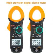 NJTY 3266 Clamp Meter 4000 Counts Auto-Ranging Current Ammeter Hertz Ohm NCV Voltage Capacitance Temperature Multifunction Instrument Multimeter - Hitam - View 4