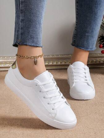 Fashionable And Versatile Comfortable Soft-Sole Casual Sports Shoes (White)