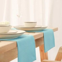 12pcs Solid Color Cloth Napkins, Washable Cotton Table Napkin For Household Dining Fall Autumn Decor Wedding Hotel 45*45cm - Mint Blue - View 5