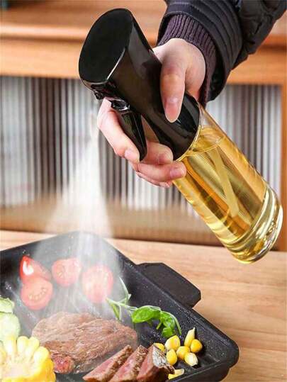 1入組200ml方便使用的黑色塑料噴霧瓶，廚房、夏季沙灘派對、食品、露營、組織、室內裝飾、廚房用品。