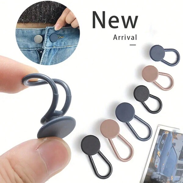 6 piezas Extensor de cinturilla de botón elástico para pantalones, shorts, faldas y jeans para hombres y mujeres