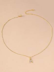 1 Fashionable Stainless Steel Necklace With 26 Female Initials As A Birthday Gift For Women's Copper Zirconia Crystal Jewelry