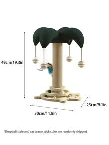 1pc Cat Climbing Tree With Sisal Scratching Post And Solid Wood Frame,  Rope And Sisal Scratching Board, Cat Toy