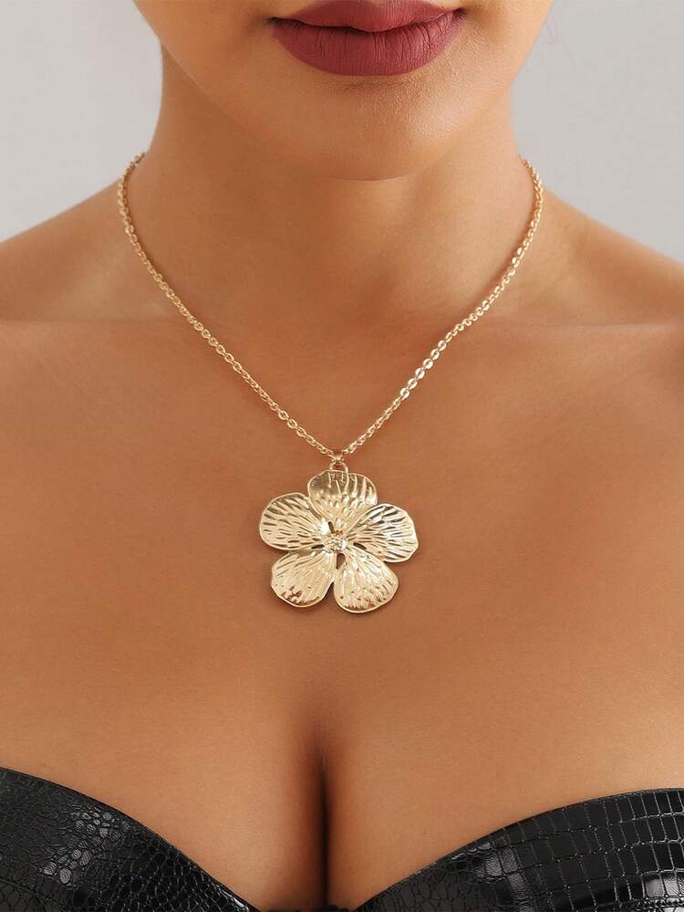 レトロな大きな花のペンダントネックレス1個 | SHEIN JAPAN
