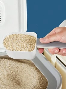 Kitchen Household Rice Barrel Seal Insect-Proof And Moisture-Proof Rice Barrel Box  Rice Flour Barrel Rice Jar - White - View 8