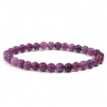 1 pièce Bracelet en perles de pierre de spodumène / kunzite pour femmes hommes, bijoux de méditation de yoga en perles de pierres précieuses de 6 8 10 mm