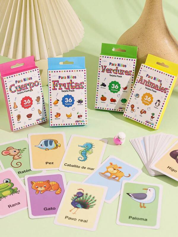 1 Tarjeta electrónica de aprendizaje temprano para niños de 3 a 14 años de edad, en caja de embalaje de color, tarjeta cognitiva de animales, frutas y verduras, herramienta educativa para la expansión del pensamiento y divertida para el jardín de infancia, regalo pequeño