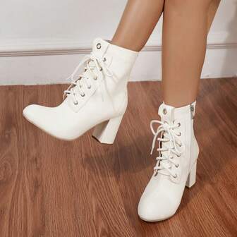 Women's Short Boots, Spring/Autumn/Winter All-Match Style Pointed/Circular Toe Chunky/High Heels Ankle Boots, Casual Western  Boots