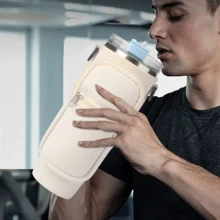 1入組防燙水瓶袋杯套，帶肩帶環形斜背套，適合徒步旅行露營等戶外活動 - 彩色 - 查看 4