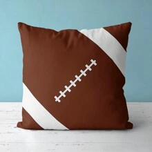 1入組45x45cm雙面印花短毛絨枕套（不含內芯），足球/籃球/壘球/棒球設計，適用於歐洲杯派對、臥室、客廳和沙發裝飾 - 彩色 - 查看 9