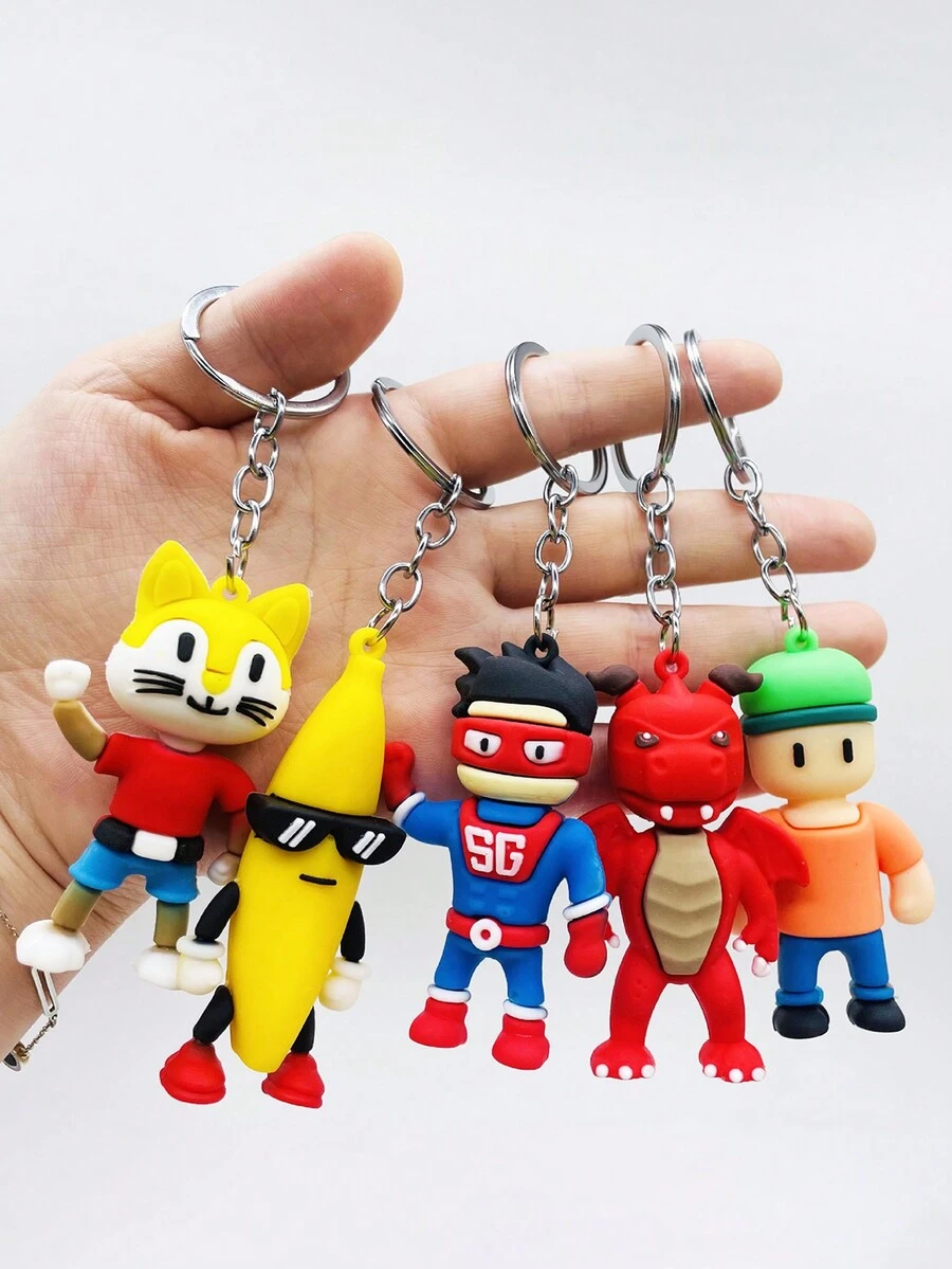 1 件创意卡通 Stumble Guy 软 PVC 娃娃钥匙扣零钱包吊坠学生纪念品娃娃礼物 - 彩色 - 查看 1
