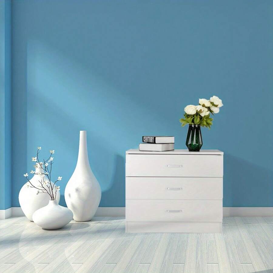[FCH] Modern Simple 3-Drawer Dresser White - White - View 1