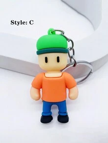 1 件创意卡通 Stumble Guy 软 PVC 娃娃钥匙扣零钱包吊坠学生纪念品娃娃礼物 - 彩色 - 查看 5