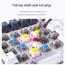 Aula F87 Wireless Full Hot Swap Mechanical Keyboard Interstellar Ash Wood Switch V4 87 Keys Fine Tuned Satellite Axis RGB PBT PC Accessory Gift Suitable For Win/MacOS Gaming/Office Keyboard - Interstellar - View 4