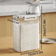 1/2 件带盖防虫防潮密封储物容器 - 便携式防漏食品储物盒，适用于谷物、坚果、面粉和大米 - 厨房收纳和配件，方便存放，家居装饰，圣诞礼物，家居礼品，房间装饰