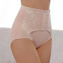 1 Quần Lót Nữ 3 Hàng 6 Móc Định Hình Cơ Thể Quần Lót Eo Cao, Định Hình - Màu be - Xem 4