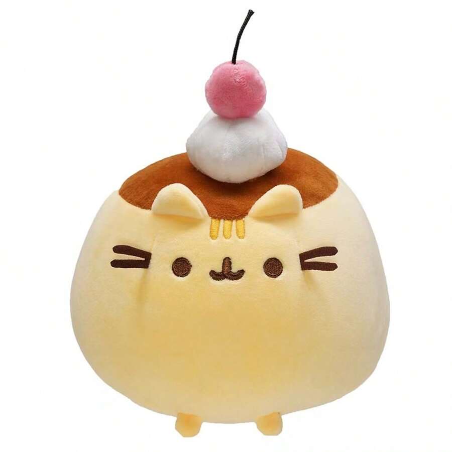 Pusheen 布丁风格可爱猫咪毛绒靠垫，可爱的 8 英寸柔软小猫食物表情包枕头毛绒玩具，可爱的卡通动漫游戏玩具，动物游戏动漫宠物枕头睡娃娃玩具送给朋友的生日礼物，房间装饰 - 彩色 - 查看 1