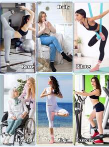 运动户外 3 双女士防滑瑜伽普拉提袜抓地力多色中筒运动袜适合芭蕾舞、舞蹈和医院户外登山骑行跑步