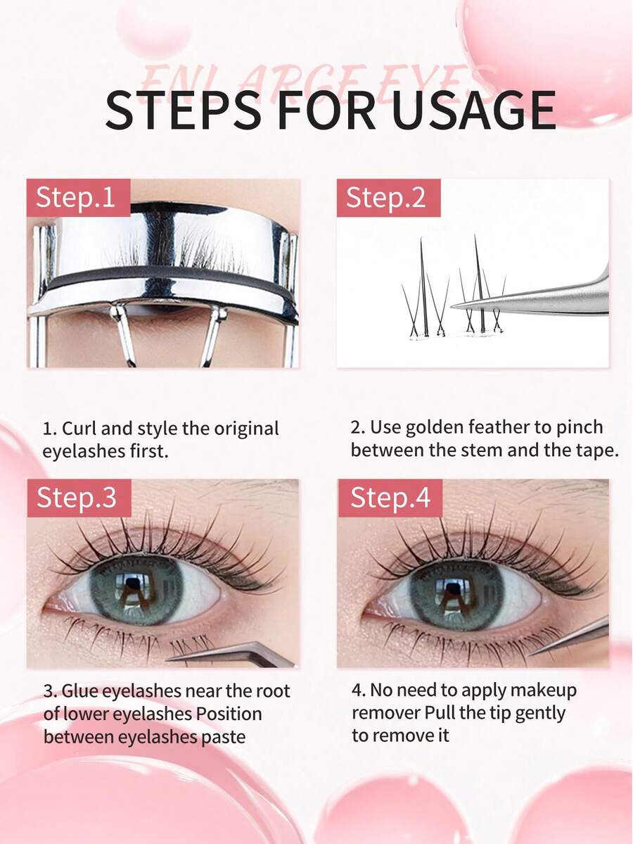 A Box Of GlueFree Lower Eyelashes,Self Adhesive Eyelashes No Glue Lash