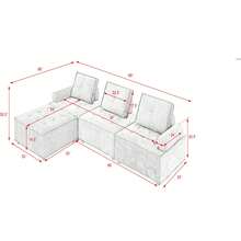 LZ Home L-Shape Modular Sectional Sofa, Diy Combination - White - View 8