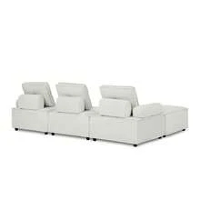 LZ Home L-Shape Modular Sectional Sofa, Diy Combination - White - View 5