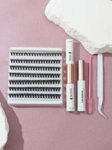 DIY Natural Soft Long Curly Thick Eyelash Extension Kit With 7 Sizes Lash Clusters Kit,Lashes,Eyelashes,Fake Lashes