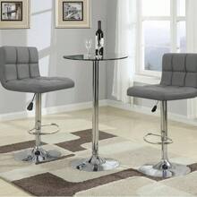 Bar Stools Set Of 2 Modern PU Leather Height Adjustable Swivel Barstools, Hydraulic Kitchen Counter Square Island BarStool