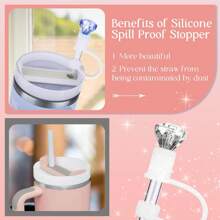1pc/2pcs/6pcs Rhinestone Straw Cap, Suitabl E For Cups 30oz And 40oz, Dustproof Silicone Straw Caps, Reusable Straw Cover For 10mm (0.4in) Straws, Cup Accessories
