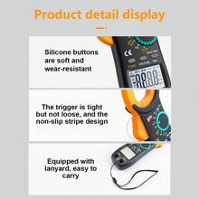 NJTY 3266 Clamp Meter 4000 Counts Auto-Ranging Current Ammeter Hertz Ohm NCV Voltage Capacitance Temperature Multifunction Instrument Multimeter - Hitam - View 11