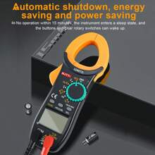 NJTY 3266 Clamp Meter 4000 Counts Auto-Ranging Current Ammeter Hertz Ohm NCV Voltage Capacitance Temperature Multifunction Instrument Multimeter - Hitam - View 2