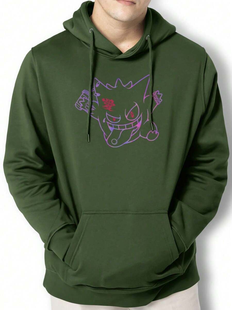 Men Hoodies - 軍綠色 - 查看 1