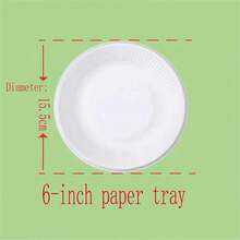 10/50/100/200 件多尺寸一次性纸盘圆形蛋糕甜点小吃托盘，适用于生日、婚礼、圣诞节、烧烤派对、儿童 DIY 绘画盘 - 白色 - 查看 22