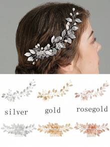 1 stuk metalen bladdecoratie haarkam voor dames, romantische Mori-stijl haaraccessoire voor bruiloften