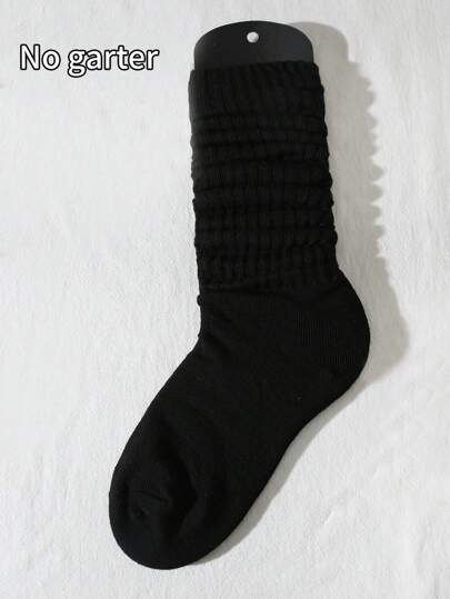 1 par de calcetines altos de unicolor de estilo coreano de primavera/verano, de moda, para uso deportivo en todas las estaciones, para universidad/lolita/simple (excluyendo el tablero de calcetines), calcetines de otoño