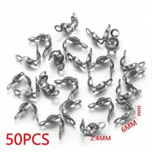 50入組304不銹鋼壓膜間隔咬頭上/下/左/右/右連接器，可打折DIY手鍊項鍊珠寶配件
